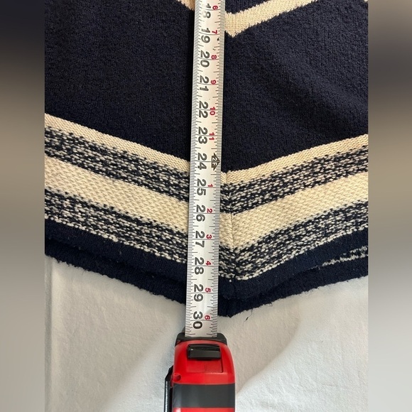 Lauren Ralph Lauren Navy Blue Cream Chevron Wool Blend Sweater Women’s 3X - Picture 10 of 12